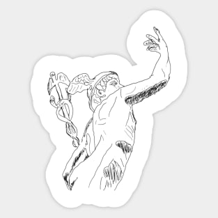 Mercury, Hermes. A beautiful sketch of Greek god Mercury also known as Hermes. Sticker